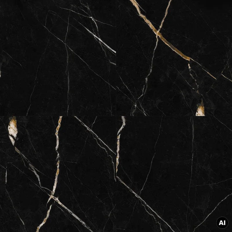 Panele ścienne Calacatta Black Marmur Czarny Złoty Połysk