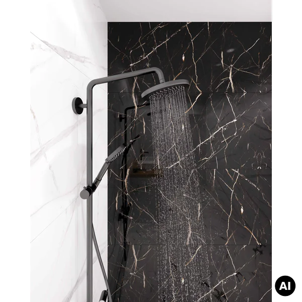 Panele ścienne Calacatta Black Marmur Czarny Złoty Połysk