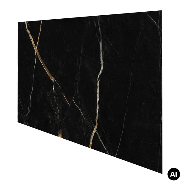 Panele ścienne Calacatta Black Marmur Czarny Złoty Połysk