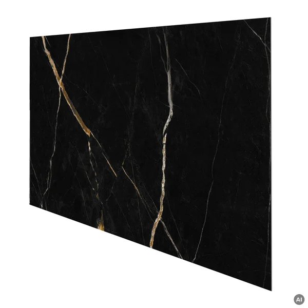 Panele ścienne Calacatta Black Marmur Czarny Złoty Połysk