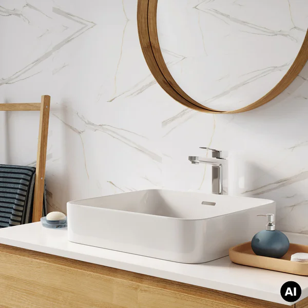 Panele ścienne Calacatta White Biały Marmur Połysk 120x60