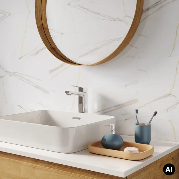 Panele ścienne Calacatta White Biały Marmur Połysk 120x60