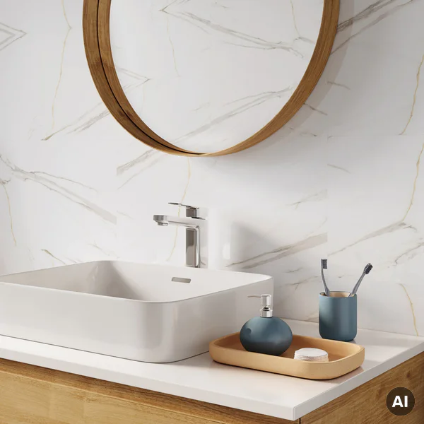 Panele ścienne Calacatta White Biały Marmur Połysk 120x60