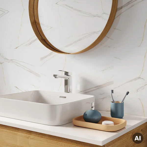 Panele ścienne Calacatta White Biały Marmur Połysk 120x60