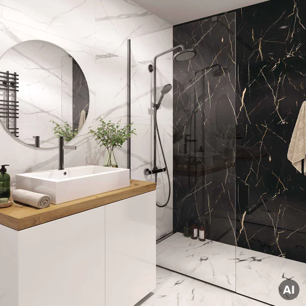 Panele ścienne Calacatta White Biały Marmur Połysk 120x60