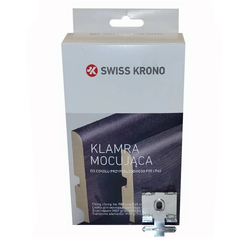 Uchwyty do Listwy Swiss Krono P85 - 50 szt. Klamry Mocujące do Cokołów, 833P85