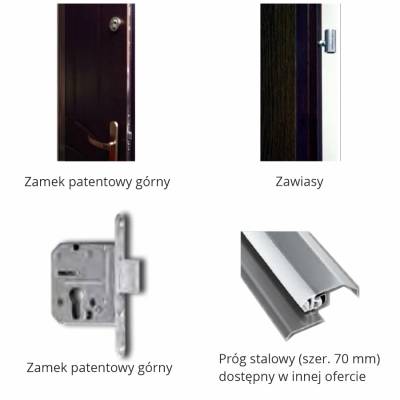Drzwi wejściowe Drzwi Wejściowe Enter Prawe 80 cm Dąb Polski