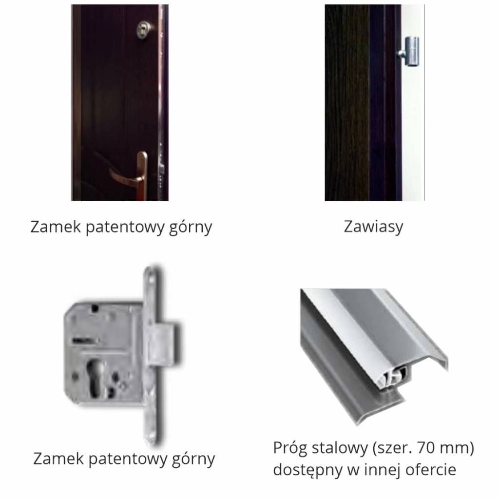 Drzwi Wejściowe Enter Lewe 80 cm Szary Ciemny, 5903004559640
