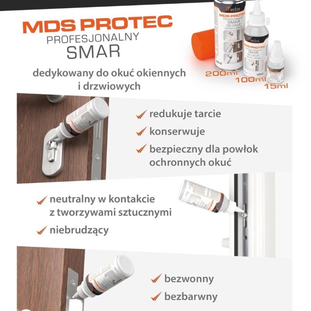 Mds Protec - smar do okuć okiennych drzwiowych zamków, 800MDSP200