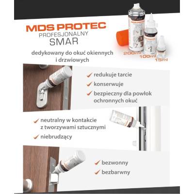 Mds Protec - smar do okuć okiennych drzwiowych zamków, 800MDSP200