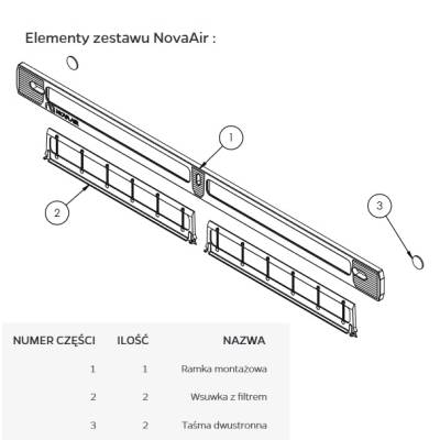 Filtr NovaAir do nawiewnika okiennego Standard antysmogowy antyalergiczny, 10706410