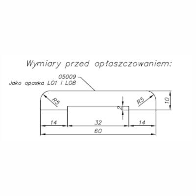 Opaska maskująca ościeżnica stała 60mm, 100006500