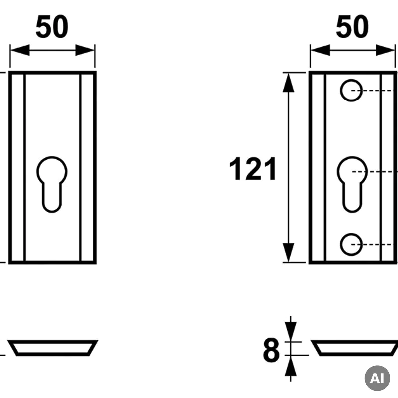 Szyld Axa do klamki Alaska Arrow Flex Premium INOX, 59076145