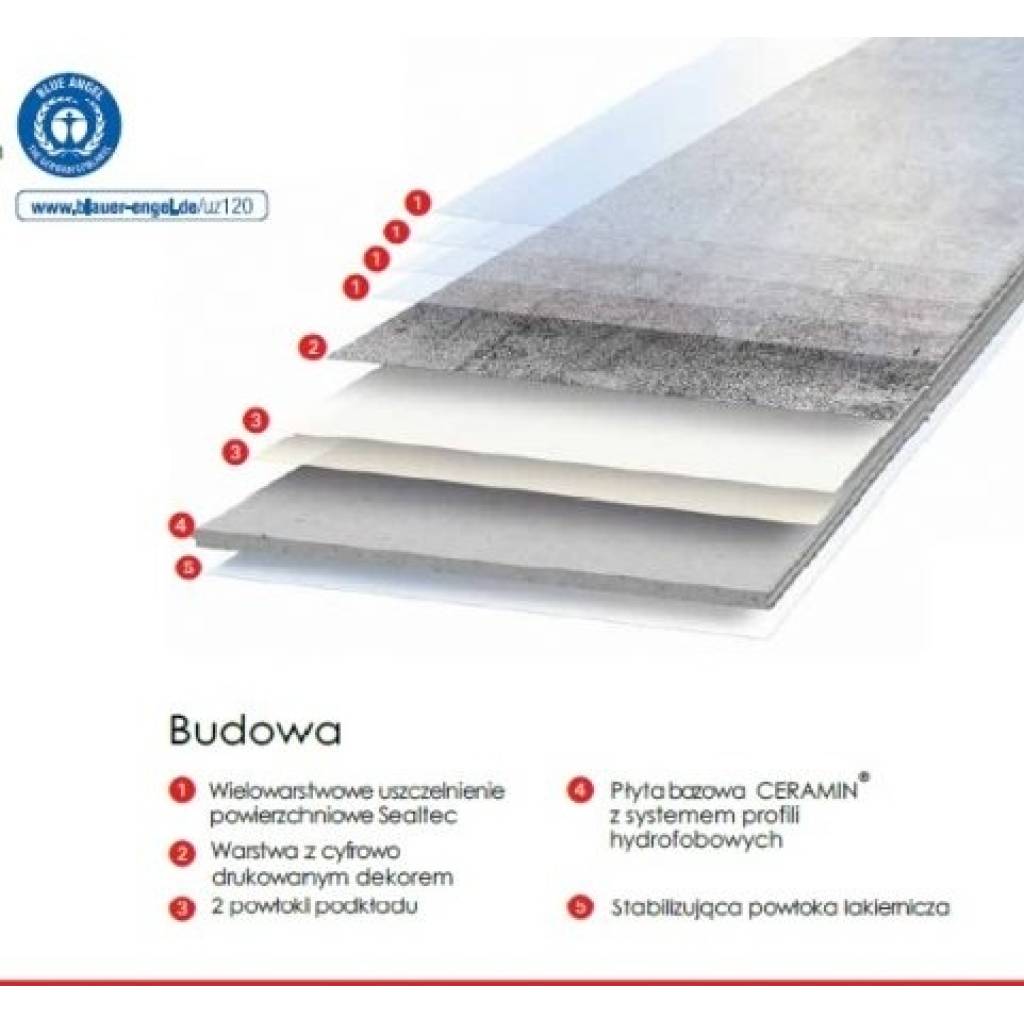 Panele winylowe LVT Avesuvius Anthracit Beton ciemny  51002 Klasa 34 3.2 mm