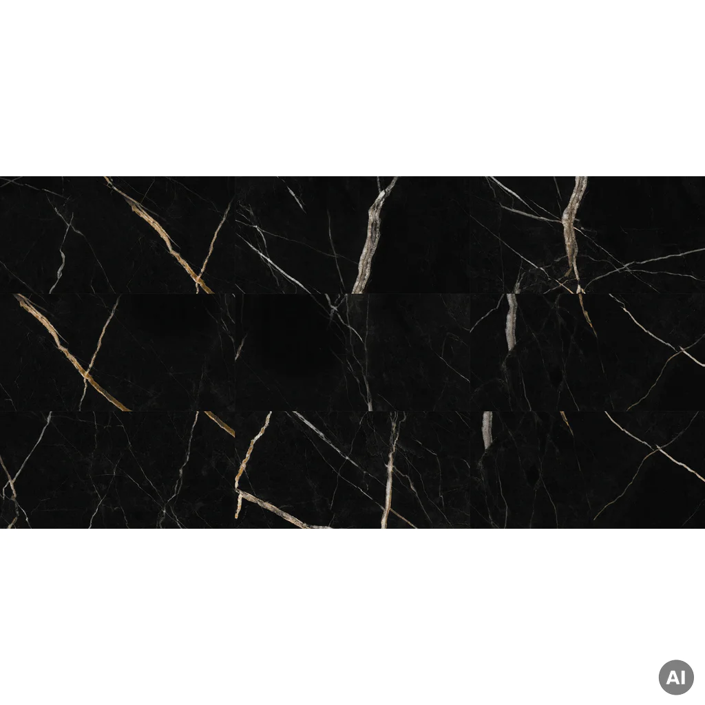 Panele ścienne Calacatta Black 30x60 Marmur Czarny Kamień Połysk 6053390, EC53390