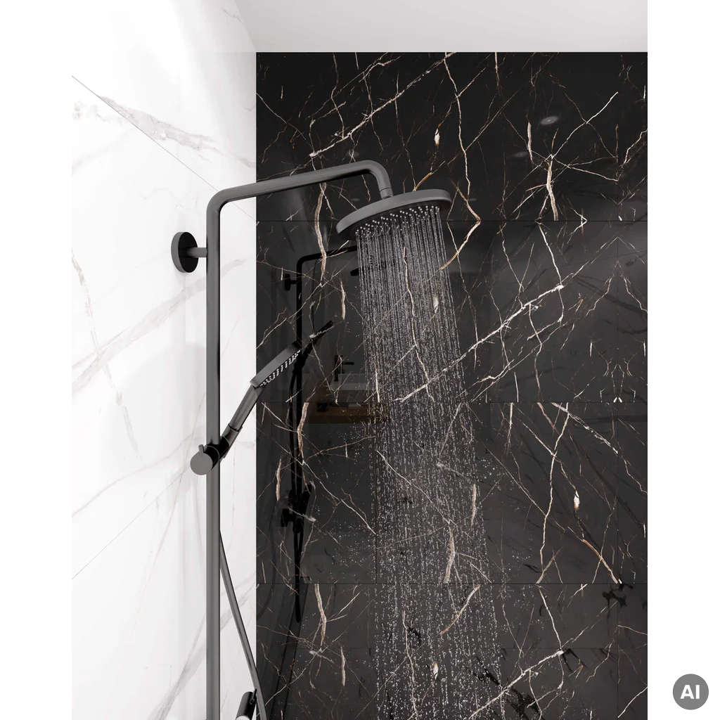 Panele ścienne Calacatta Black 30x60 Marmur Czarny Kamień Połysk 6053390, EC53390