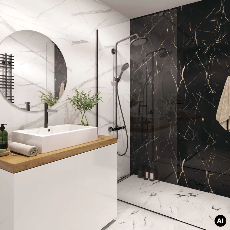 Panele ścienne Calacatta White 30x60 Marmur Biały Kamień