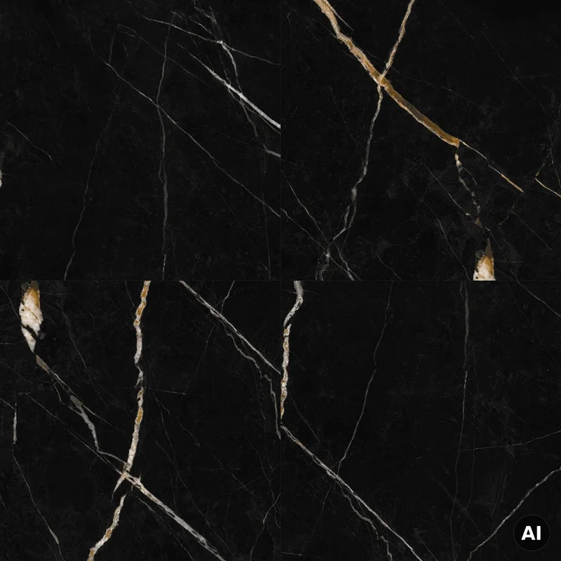 Panele ścienne Calacatta Black Marmur Czarny Złoty Połysk