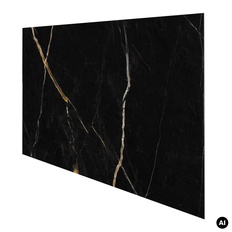 Panele ścienne Calacatta Black Marmur Czarny Złoty Połysk