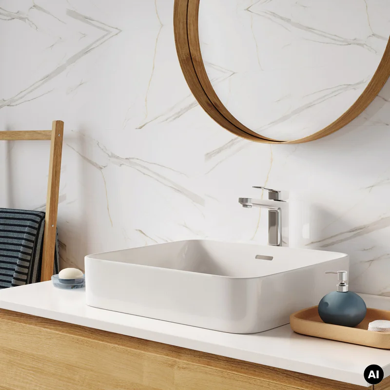 Panele ścienne Calacatta White Biały Marmur Połysk 120x60
