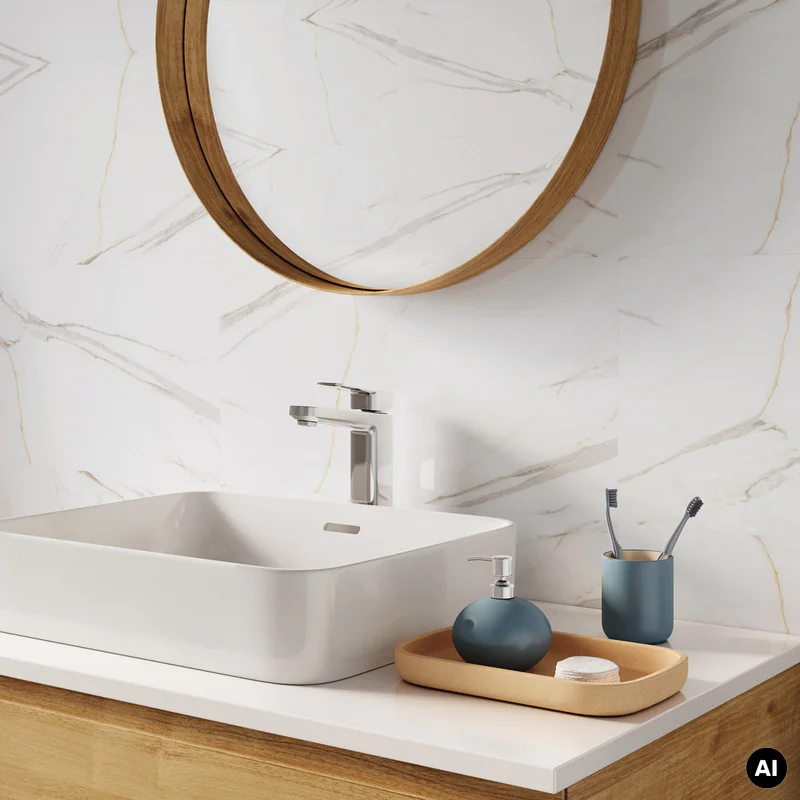Panele ścienne Calacatta White Biały Marmur Połysk 120x60