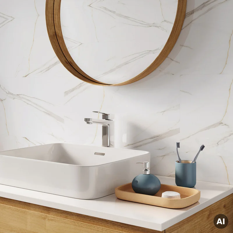 Panele ścienne Calacatta White Biały Marmur Połysk 120x60