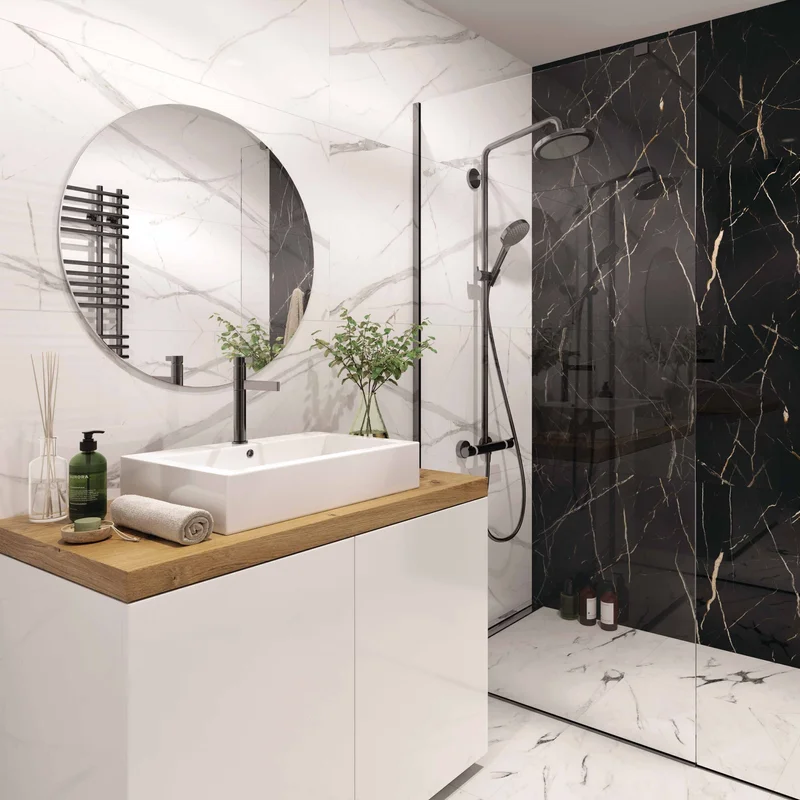 Panele ścienne Calacatta White Biały Marmur Połysk 120x60