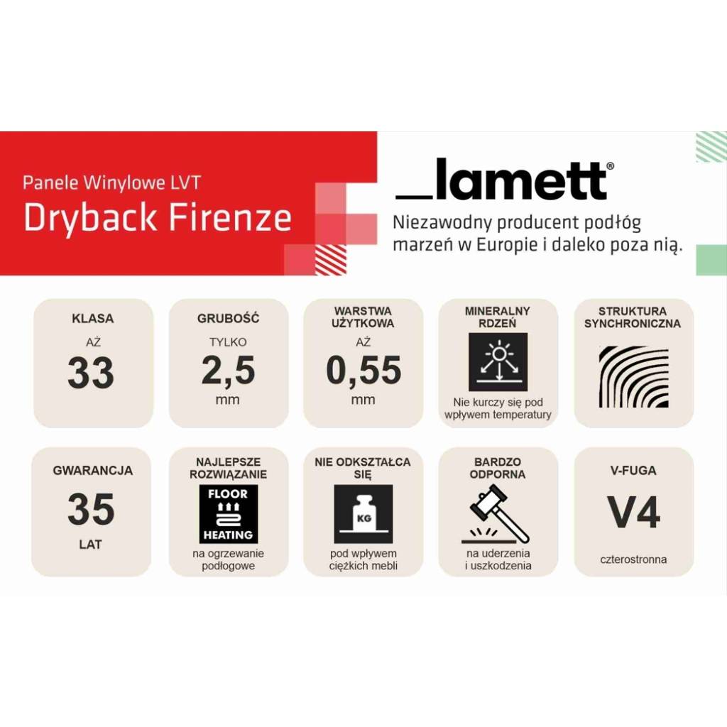 Panele winylowe LVT Firenze Dryback Tiles Marmo Grigio Klasa 33 2.5 mm, FIR T-4055-304x609-DB
