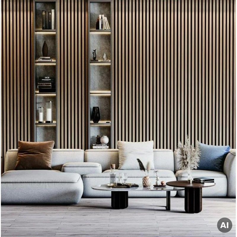 Lamele Akustyczne Dąb Naturalny Teak na Filcu L 248, 120043