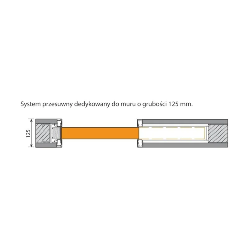 System Przesuwny Kaseta bezościeżnicowa Porta 70 cm zaczep