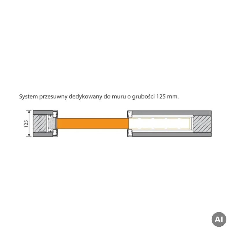 System Przesuwny Kaseta bezościeznicowa Porta 80cm zaczep z