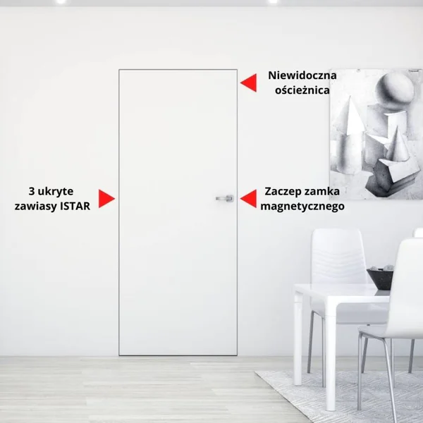 Ościeżnica aluminiowa Biała Sara Eco 2 bezprzylgowa Prawa