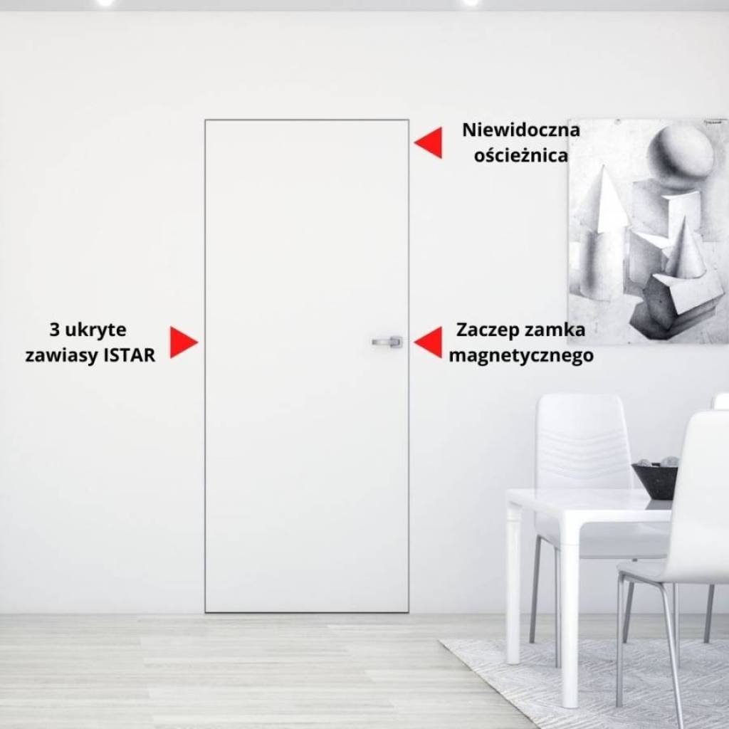 Ościeżnica aluminiowa Biała Sara Eco 2 bezprzylgowa Lewa 90 2z, 5901316110733
