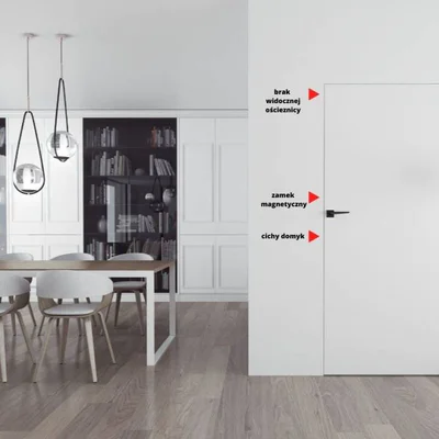 Drzwi Sara Eco 2 bezprzylgowe ukryte lewe 80cm z uszczelką opadającą, 5903526582775