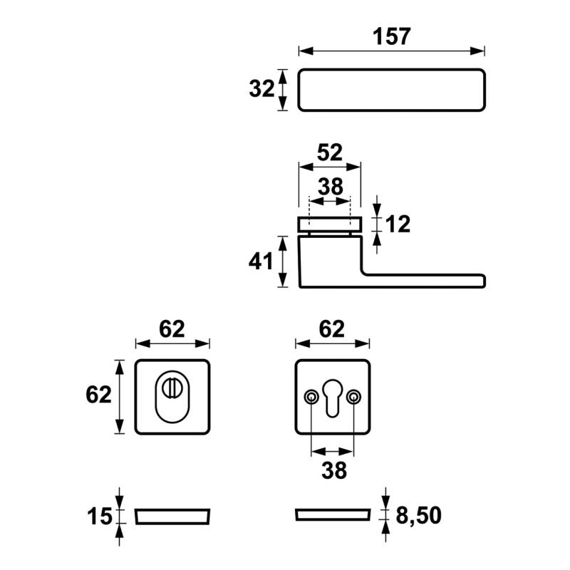 Klamka Solo Libera Flex Premium klamka Inox + rozeta WB z za