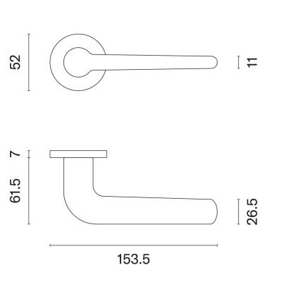 Klamka Aprile Azalia R Slim 7mm Czarna, MH0EAZALIACZ0000000000