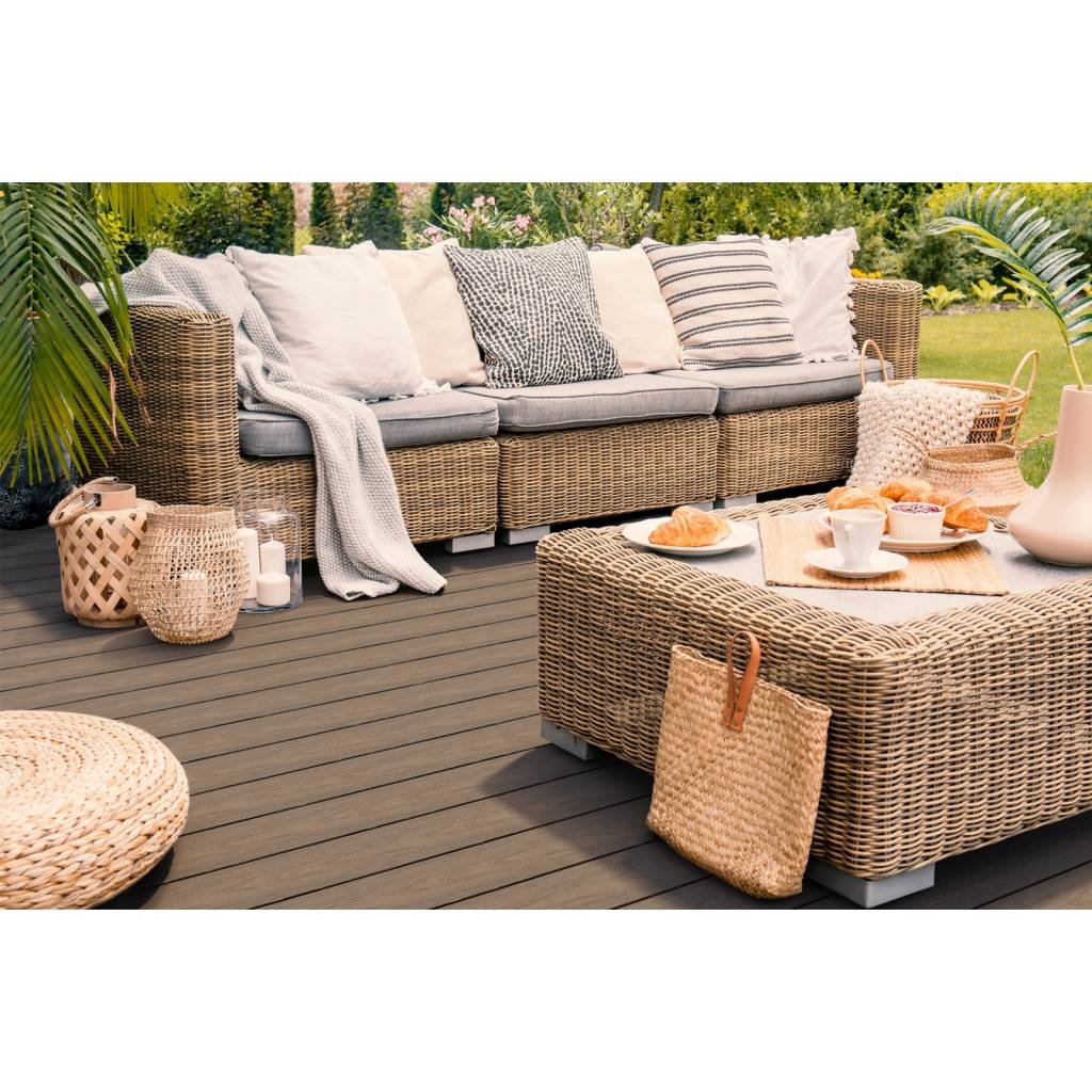 Deska tarasowa dwustronna BERGDECK W138 Teak/Orzech 2,9m 23 mm, BB0021