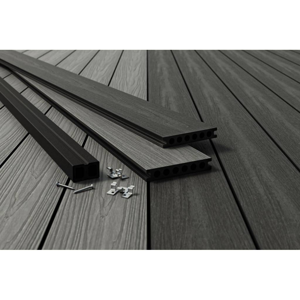Deska tarasowa dwustronna BERGDECK W138 Szary/Czarny 2,9m 23 mm, BB0022