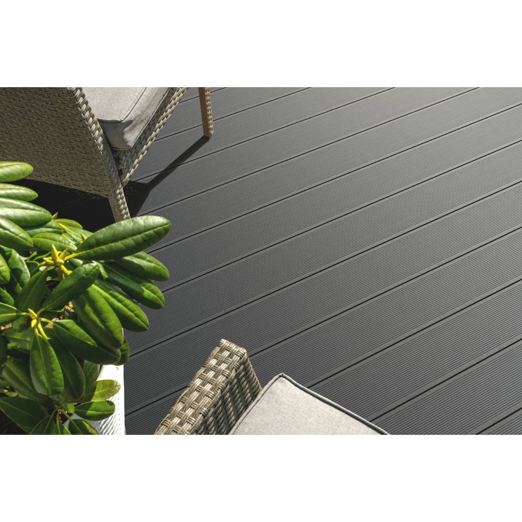Deska tarasowa dwustronna BERGDECK B150 szczotkowana Czarny 2,4m 25 mm, BD1002