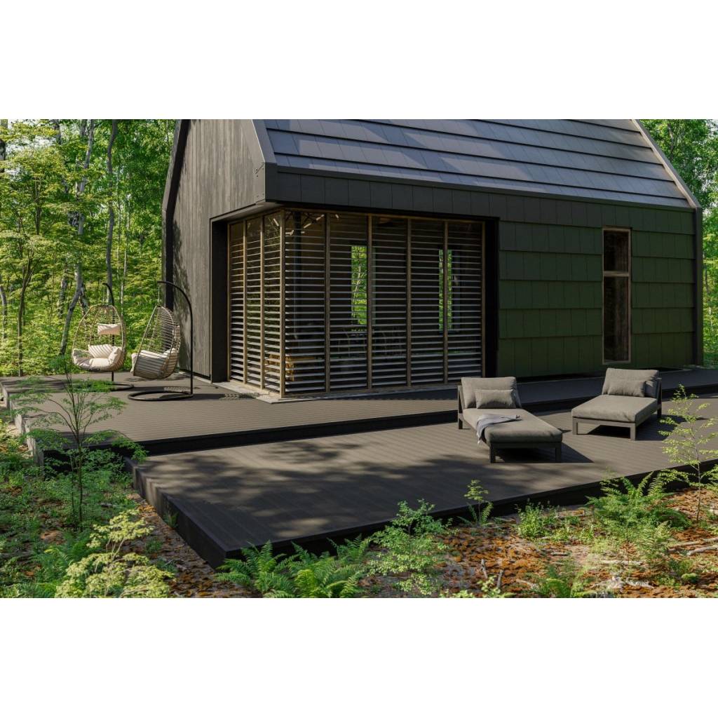 Deska tarasowa dwustronna BERGDECK B150 szczotkowana Czarny 2,4m 25 mm, BD1002