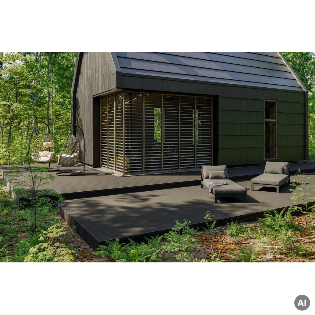 Deska tarasowa dwustronna BERGDECK szczotkowana Czarny 2,4m 25 mm, BD1002