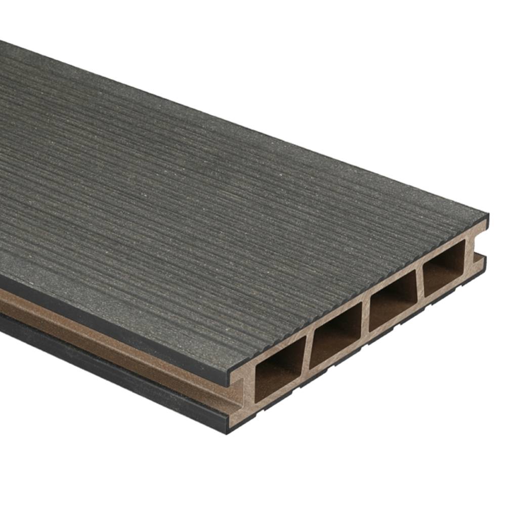 Deska tarasowa dwustronna BERGDECK B150 szczotkowana Czarny 2,4m 25 mm, BD1002