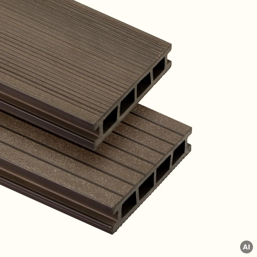 Deska tarasowa dwustronna BERGDECK szczotkowana Orzech 2,4m 25 mm, BD1003