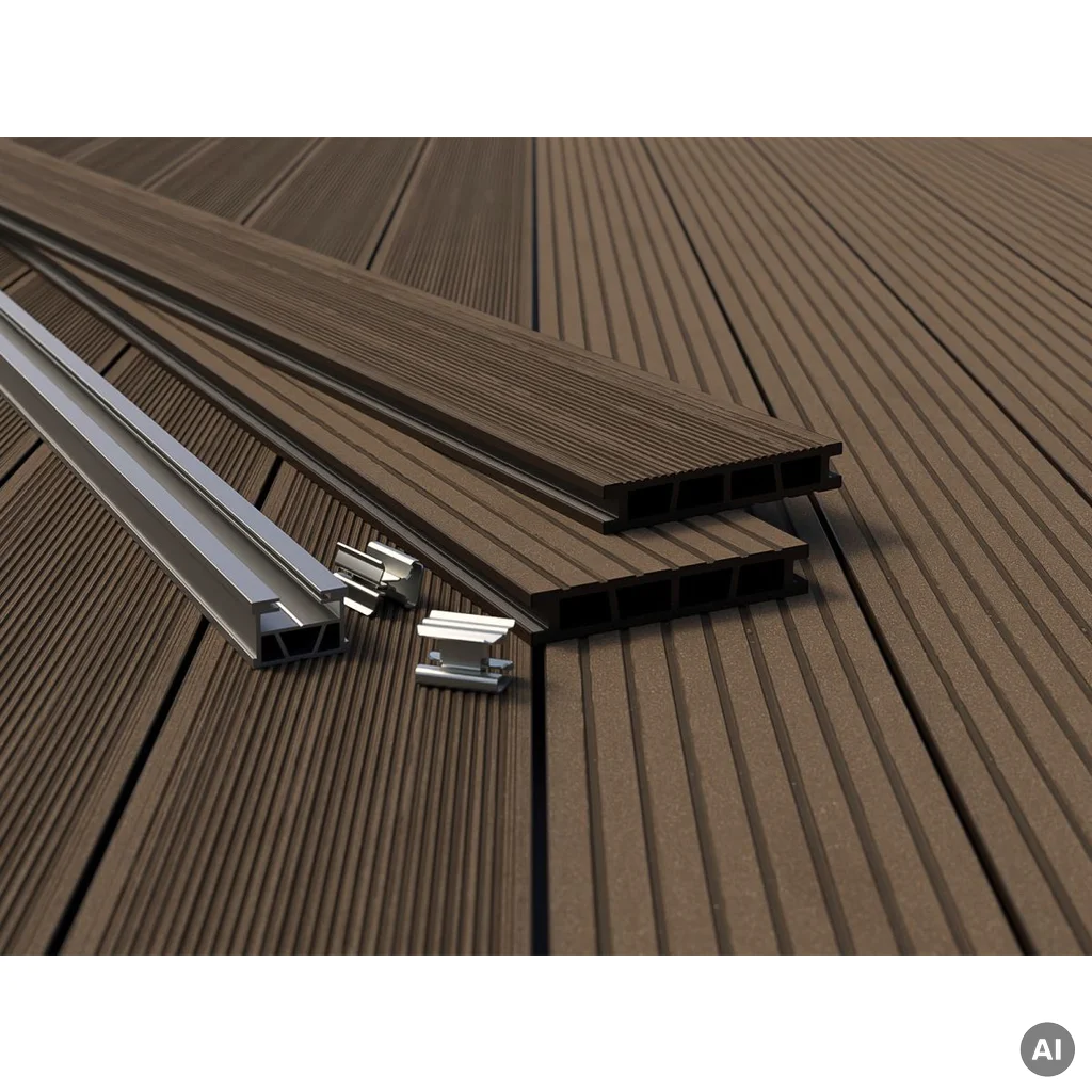 Deska tarasowa dwustronna BERGDECK szczotkowana Orzech 2,4m 25 mm, BD1003