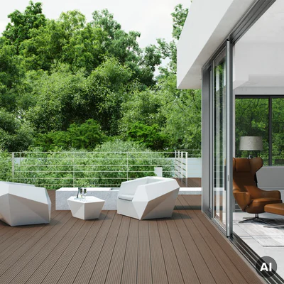 Deska tarasowa dwustronna BERGDECK szczotkowana Orzech 2,4m 25 mm, BD1003