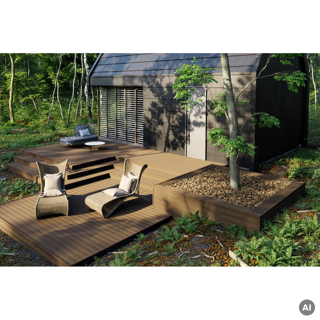 Deska tarasowa dwustronna BERGDECK Szczotkowana Wild Teak 2,4m 25 mm, BD1007