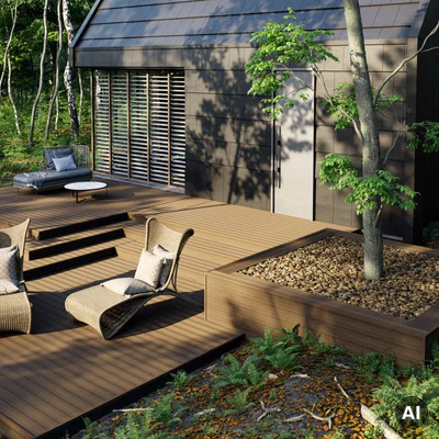Deska tarasowa dwustronna BERGDECK Szczotkowana Wild Teak 2,4m 25 mm, BD1007