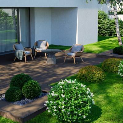 Deska balkonowa tarasowa dwustronna Eco Mini B110 szczotkowana Orzech 2m 20 mm, NT1091