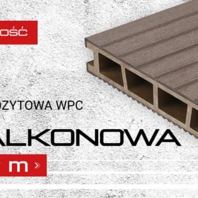 Deska balkonowa tarasowa dwustronna Eco Mini B110 szczotkowana Orzech 2m 20 mm, NT1091