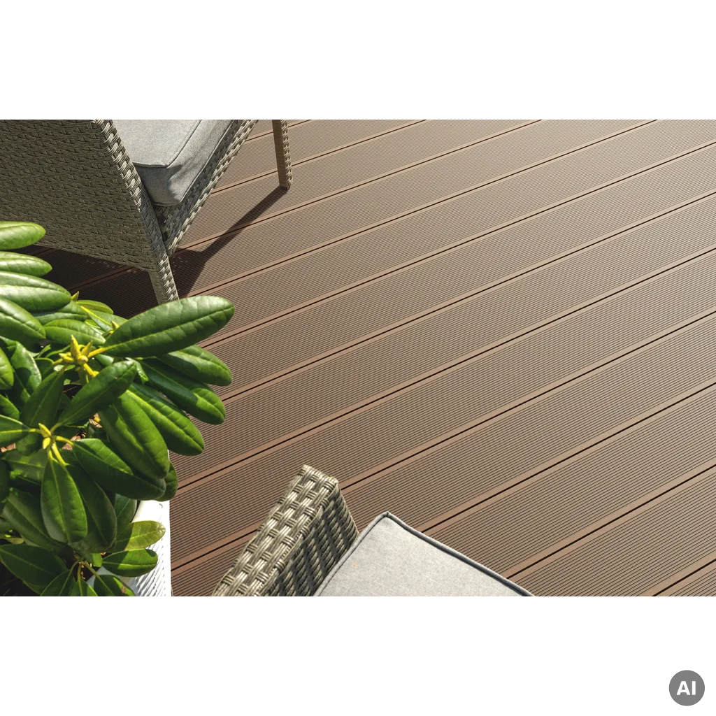 Deska balkonowa tarasowa dwustronna Eco Mini szczotkowana Kasztan 2m 20 mm, NT1092